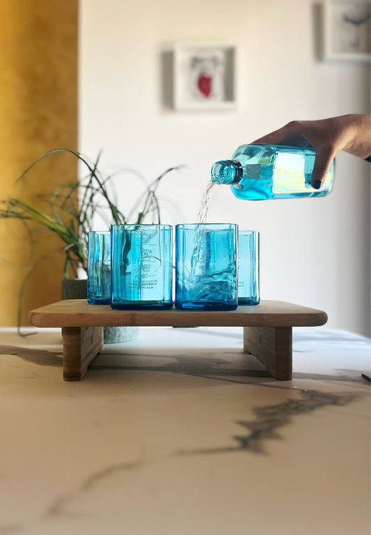 Bicchieri da Bottiglie Bombay Sapphire Riciclate (incisione personalizzata)