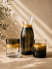 Set Rinascita Terra – Caraffa e 2 Bicchieri in Vetro Recuperato