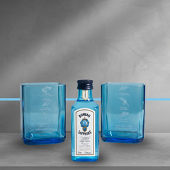 Set Aperitivo Bombay Sapphire con Mignon - 2 Bicchieri Riciclati | Gin Gift Set