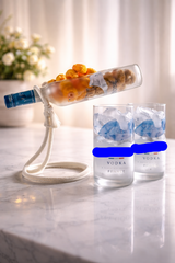 Set Aperitivo da Bottiglie Goose Riciclate - 2 Bicchieri + Piatto Sospeso