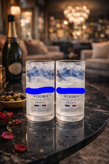 Set bicchieri in vetro riciclato Goose – Cocktail design (incisione personalizzata)