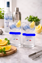 Set bicchieri in vetro riciclato Goose – Cocktail design (incisione personalizzata)