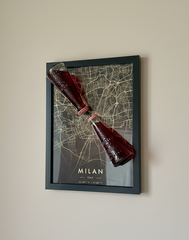 Quadro Artigianale "Incontriamoci a Milano" - Opera d'Arte Unica con Campari