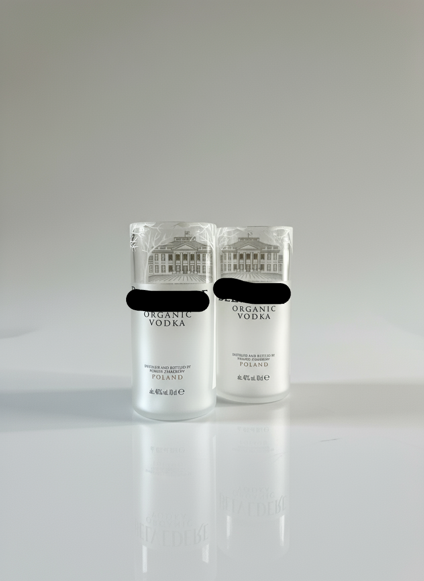 Bicchieri in vetro riciclato su superficie chiara con luce naturale e stile minimal