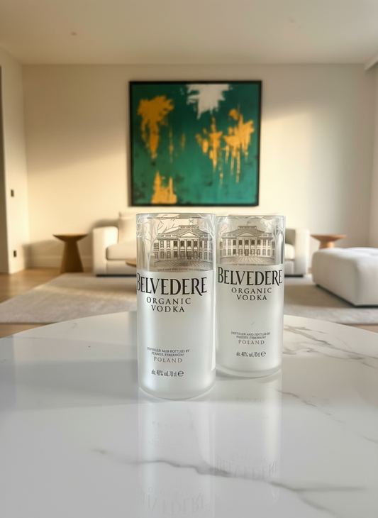 Set Bicchieri Belvedere da Bottiglia Riciclata - Incisione Personalizzata