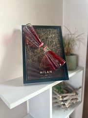 Quadro Artigianale "Incontriamoci a Milano" - Opera d'Arte Unica con Campari