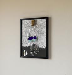 Quadro Milano Vintage | Design Artigianale da Bottiglia Recuperata