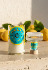 Candela Gin Malfy Limone con tappo — Artigianale riciclata (incisione personalizzata)