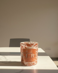 Candela Moët Nir con Luce sul Fondo - Bottiglia Champagne Terracotta Upcycled