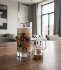 Candela Gin Rajo con tappo — Artigianale riciclata design distintivo (incisione personalizzata)