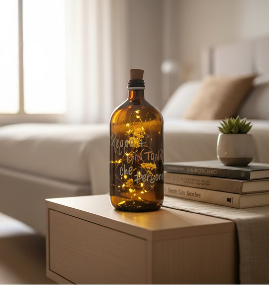 Lanterna Reggo Gin Tonic LED USB - Design Upcycling Decorativo