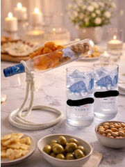 Set Aperitivo da Bottiglie Goose Riciclate - 2 Bicchieri + Piatto Sospeso