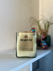 Candela Disaronno senza tappo — Artigianale riciclata design iconico (incisione personalizzata)