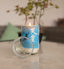 Candela Gin Tenjaku con tappo — Artigianale riciclata (incisione personalizzata)