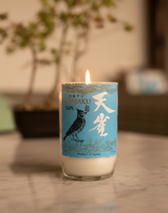 Candela Gin Tenjaku con tappo — Artigianale riciclata (incisione personalizzata)