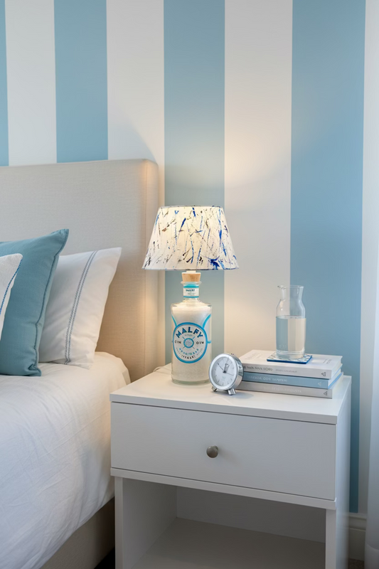 Lampada Malfy Azzurra Paralume Dipinto - Design Artigianale (incisione personalizzata)