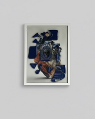 Amuerte's Blue Heart Quadro di Design Artigianale Toni del Blu