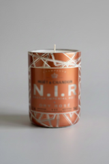 Candela M. Terracotta con Luce sul Fondo in Vetro Recuperato