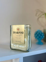 Candela Disaronno senza tappo — Artigianale riciclata design iconico (incisione personalizzata)