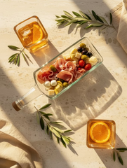 Set Aperitivo da Bottiglie Hayman's Gin Riciclate - 2 Bicchieri + Piatto