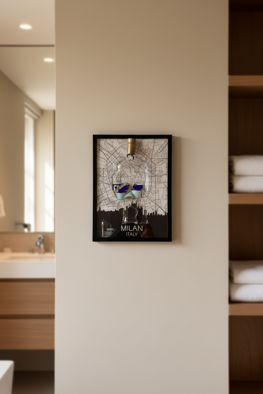 Quadro Milano Vintage | Design Artigianale da Bottiglia Recuperata