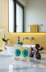 Set Bagno Malfy Giallo Artigianale - Dispenser Sapone e Portaspazzolini
