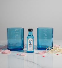 Set Aperitivo Bombay Sapphire con Mignon - 2 Bicchieri Riciclati | Gin Gift Set