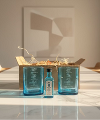 Set Aperitivo Bombay Sapphire con Mignon - 2 Bicchieri Riciclati | Gin Gift Set