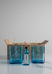 Set Aperitivo Bombay Sapphire con Mignon - 2 Bicchieri Riciclati | Gin Gift Set