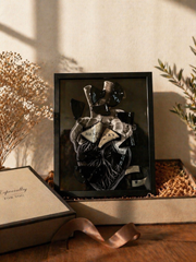 Quadro di design artigianale "Black Heart" - Arredo unico per la tua casa