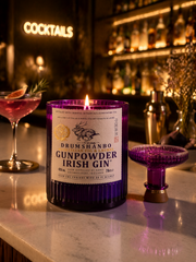 Candela Artigianale da Bottiglia Gunpowder Irish Gin – Design Luxury per Casa