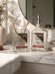 Set Bagno Elephant Gin – Portasapone e Portaspazzolini in Vetro