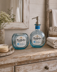 Set Bagno Design Don Julio – Dispenser Sapone & Portaspazzolini in Bottiglia Upcycled