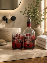 Set Bagno Tabarro Edizione Ciliegio | Dispenser e Portaspazzolini Artigianali