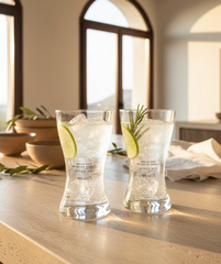 Set 2 Bicchieri Asimmetrici in Vetro Riciclato Artigianali
