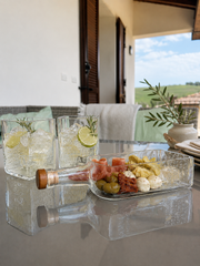 Set Aperitivo da Bottiglie Hayman's Gin Riciclate - 2 Bicchieri + Piatto
