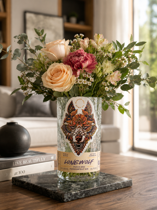 Vaso LONEWOLF Arancione – Vaso da Bottiglia di Gin Riciclata