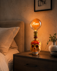 Lampada Teschio “Home” – Lampada da Tavolo da Bottiglia Riciclata