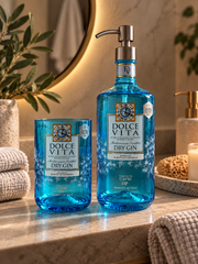 Set bagno da Bottiglia di Gin Riciclata – Blu Mediterraneo