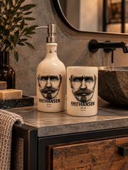 Set Bagno Knut – Dispenser e Bicchiere in Ceramica