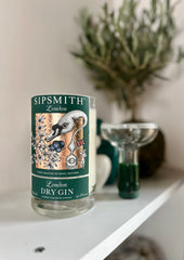 Candela Gin Sipsmith con tappo — Artigianale riciclata (incisione personalizzata)
