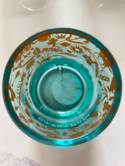 Set di 2 bicchieri in vetro riciclato con decoro floreale