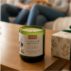 CANdela Ti Amo Più del Mio Consorte - Candela Ironica per Amanti dei Cani | Vino Riciclato