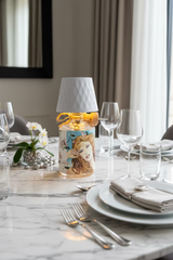 Lampada J.Rose con Ricarica USB - Bottiglia Upcycled con Luce Dimmerabile