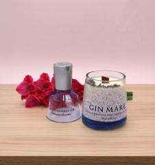 Candela Gin Mare classica con tappo — Artigianale riciclata (incisione personalizzata)