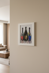Quadro "Champagne on the Wall" - Arredo Design Artigianale di Grande Impatto