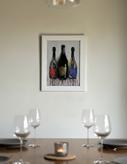 Quadro "Champagne on the Wall" - Arredo Design Artigianale di Grande Impatto