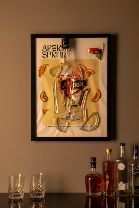 Quadro "Aperol Spritz" - Arredo Design Artigianale Aperitivo Italiano