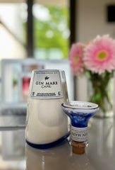 Candela Gin Mare Capri con tappo — Artigianale riciclata design mediterraneo (incisione personalizzata)