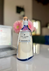 Candela Gin Mare Capri con tappo — Artigianale riciclata design mediterraneo (incisione personalizzata)